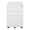 AKTENSCHRANK mit Rädern, konkavem Griff, für Home-Office, Stahl, Weiß - Weiß, Metall (48/60/39cm) - Vinsetto