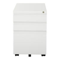 AKTENSCHRANK mit Rädern, konkavem Griff, für Home-Office, Stahl, Weiß - Weiß, Metall (48/60/39cm) - Vinsetto