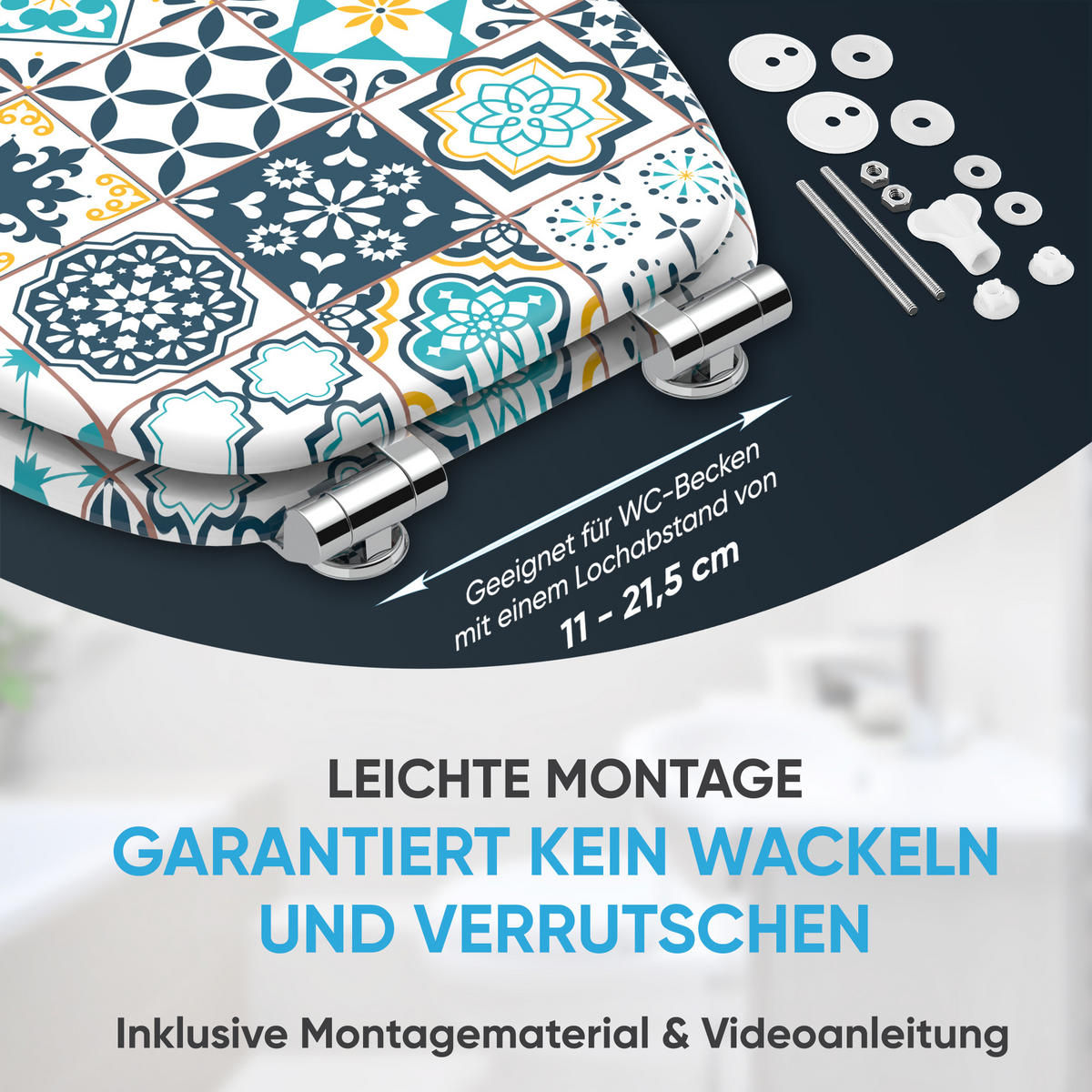 WC Sitz mit Absenkautomatik Palazzo - Blau, Holzwerkstoff (38/6/47cm) - Sanilo