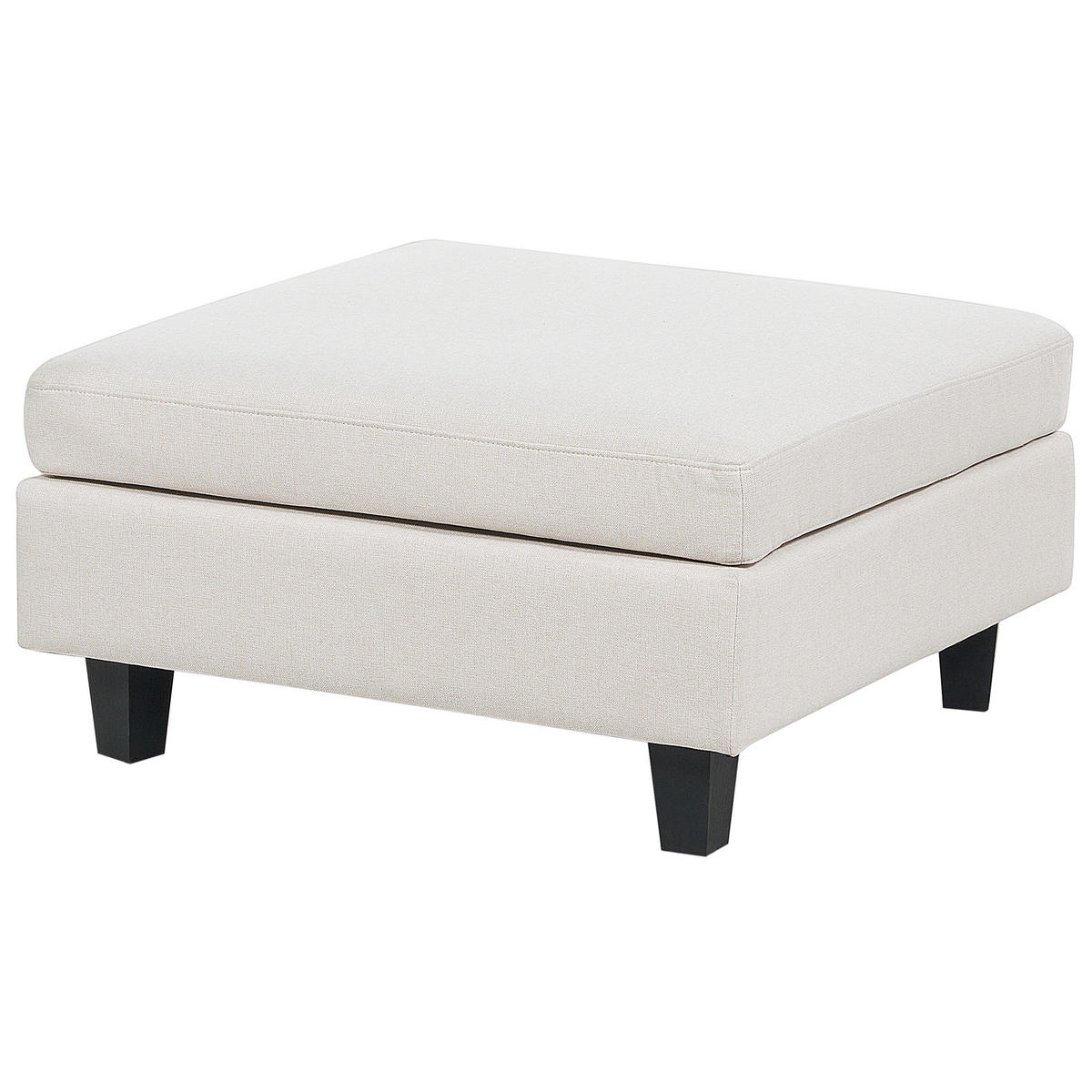 3-SITZER-SOFA Leinenoptik hellbeige mit Ottomane Unstad - Beige/Schwarz, Textil (228/72/76cm) - Beliani