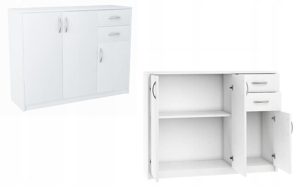 KOMMODE 3D2S Weiß 110/35/85 cm - Weiß, Holzwerkstoff (110/85/35cm) - Matkam Möbel