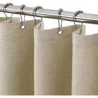 DUSCHVORHANG Leinenoptik 92 x 182 cm Taupe - Beige, Textil (92/182cm)