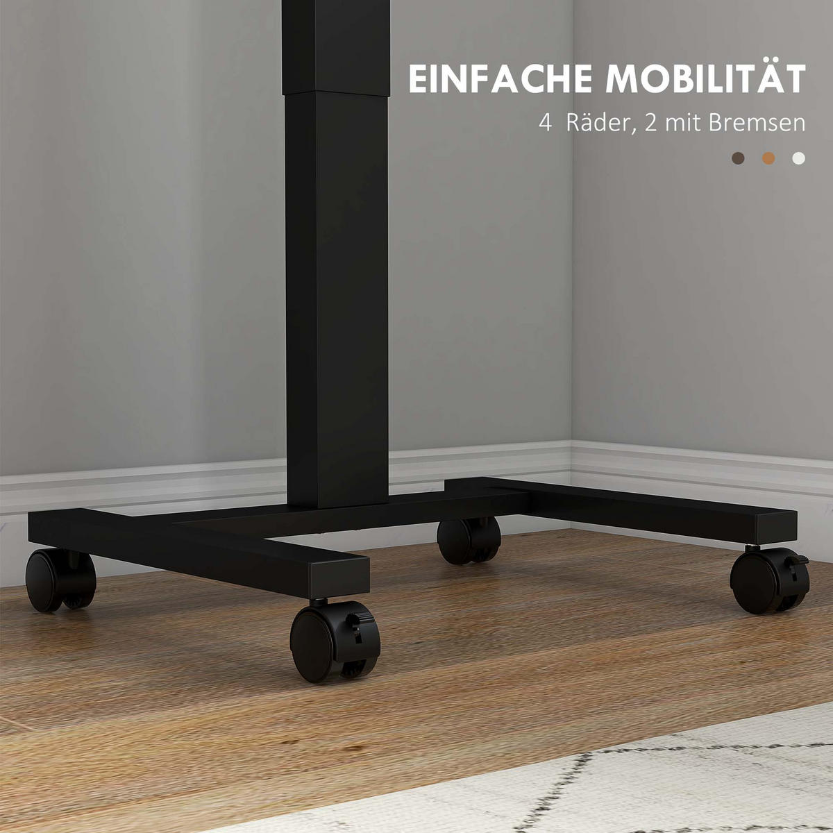 HÖHENVERSTELLBARER Schreibtisch, Braun - Braun, Kunststoff (65/48/108cm) - Vinsetto