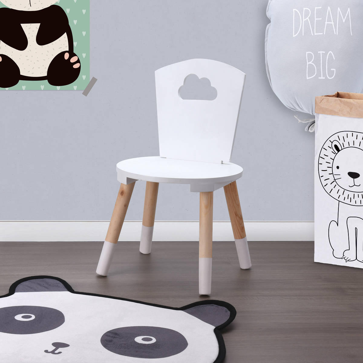 KINDERSTUHL Holz, Naturfarben - Weiß, Holz/Holzwerkstoff (30/53/30cm) - Home Styling Collection