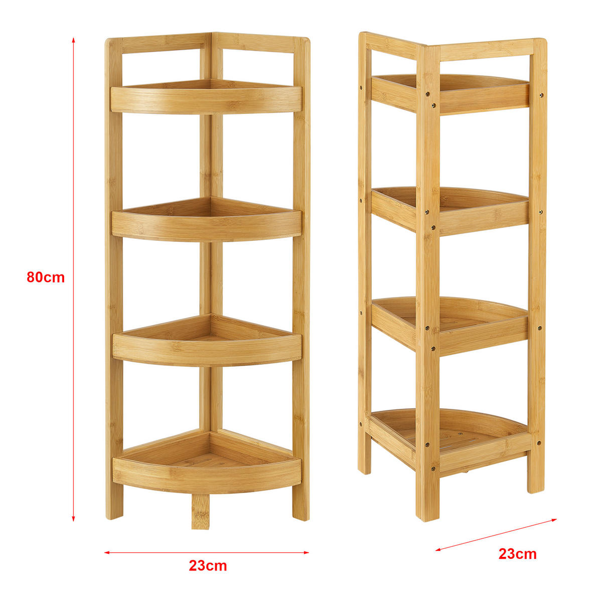 BADEZIMMERREGAL Lestijärvi - Naturfarben, Holz (23/80/23cm) - [en.casa]