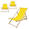 STRANDLIEGE 3er Set Gelb - Gelb, Holz (52/83/117cm) - ECD-Germany