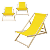 STRANDLIEGE 3er Set Gelb - Gelb, Holz (52/83/117cm) - ECD-Germany