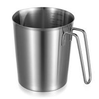 MESSBECHER Edelstahl 1 Liter mit Messskalen und Ausgießer - Silberfarben, Metall (1L)