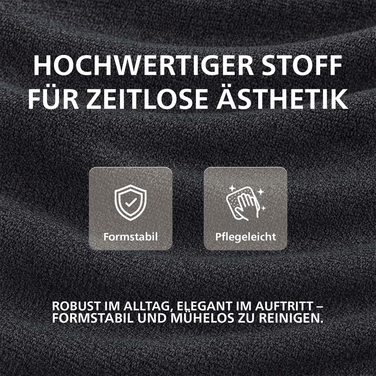 ESSZIMMERSTUHL Stoff Dunkelgrau - Dunkelgrau/Schwarz, Textil/Metall (58/85/63cm) - CLP