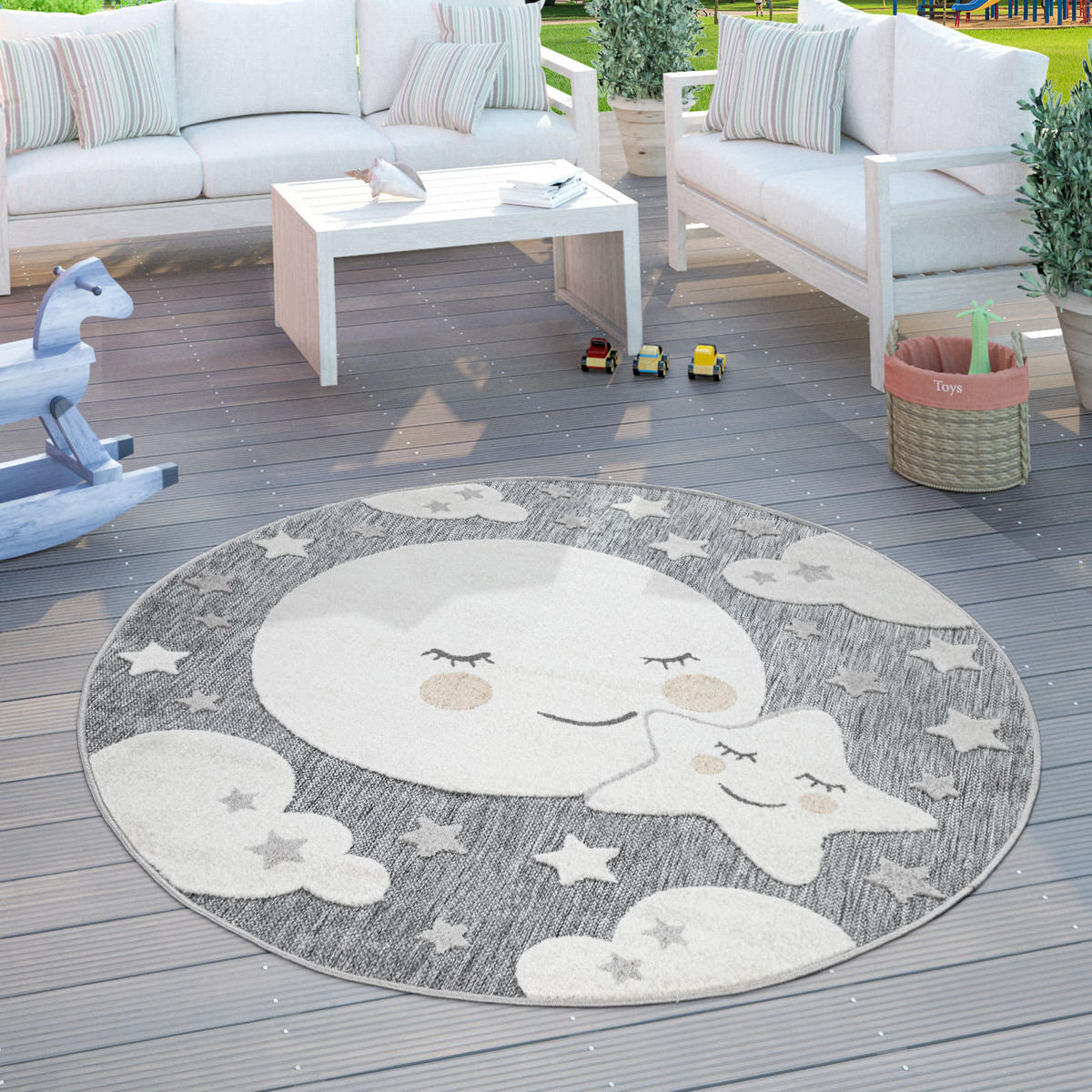 TWEET 465 GRAU 120D - Grau, Kunststoff (120/120cm) - Paco Home