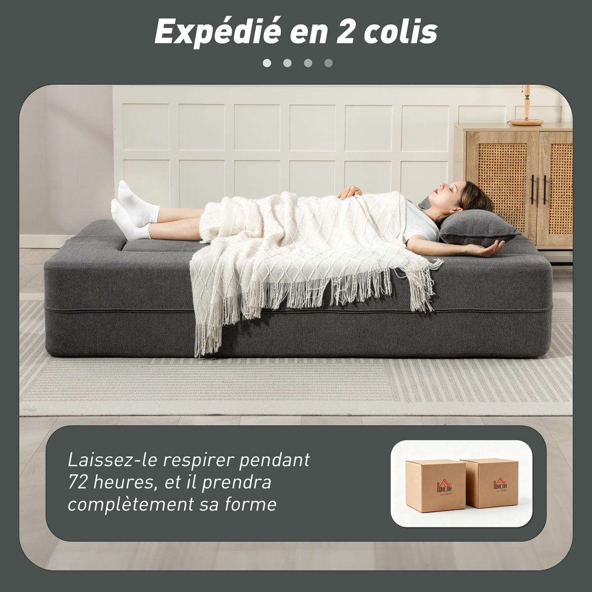 SCHLAFSOFA 2-Sitzer DE-14677 breite Sitzfläche & 2 Kissen Grau - Grau, Textil (203/75/95cm) - ComfortXL