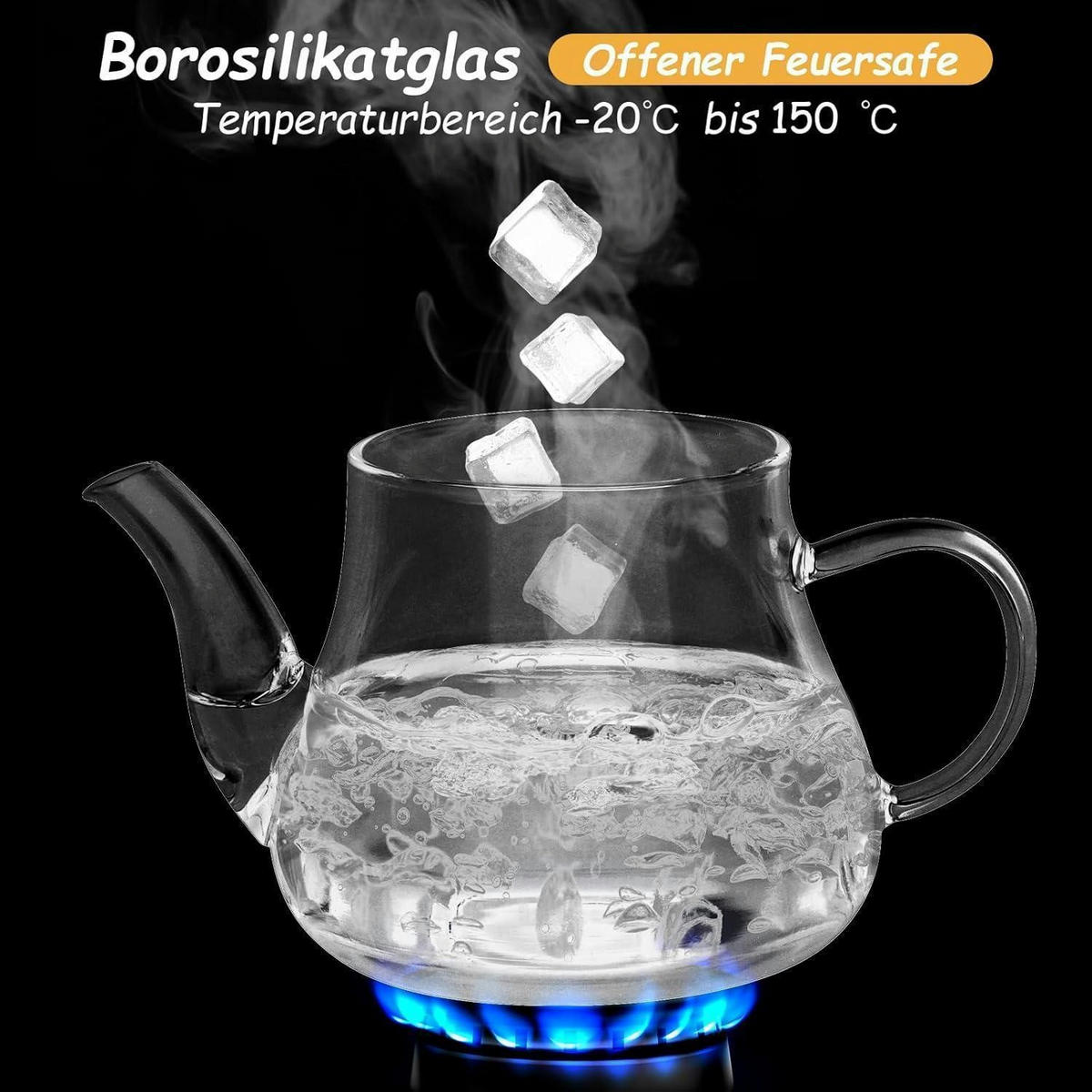 TEEKANNE Glas 450 ml mit Edelstahlfilter - Transparent, Glas (10/10cm)