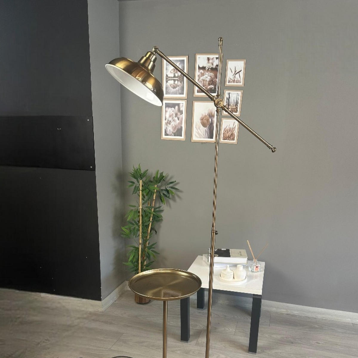 STEHLAMPE Korex 165 Cm - Messingfarben, Metall (35/35/165cm) - Bamyum