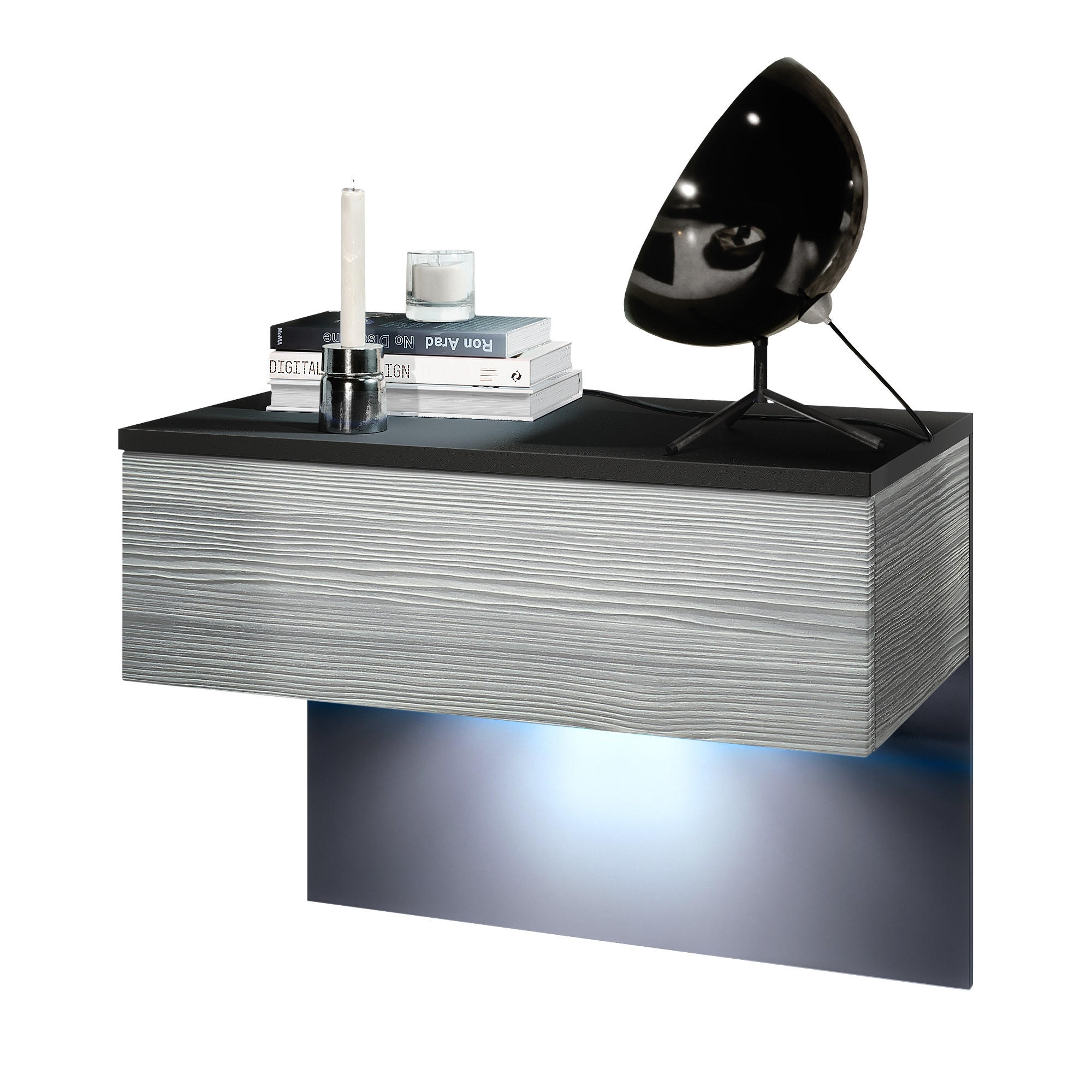 NACHTTISCH Sleep Fronten in Avola-Anthrazit - Anthrazit, Holzwerkstoff (60/46/35cm) - Vladon