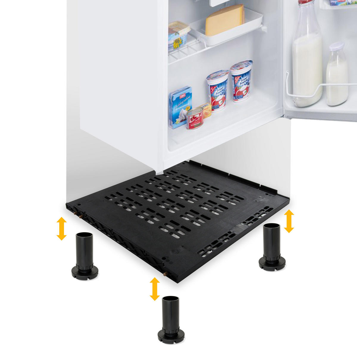 LÜFTUNGSSOCKEL Frigo, für integrierte Kühlschränke, für 16 mm Plattenstärkenstärke, Kunststoff, Schwarz - Schwarz, Kunststoff (52/4/56.75cm) - EMUCA