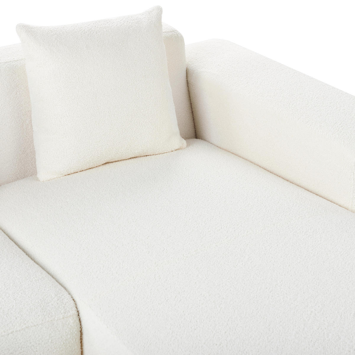 SAROKKANAPÉ 4 személyes Buklé Fehér bal oldali Lungo - fekete/fehér, textil (285/160cm) - Beliani