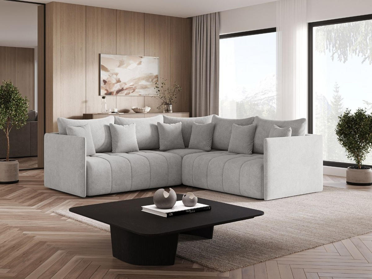 ECKSOFA Ardi Grau - Schwarz/Grau, Holz/Kunststoff (231/231cm) - Graingold