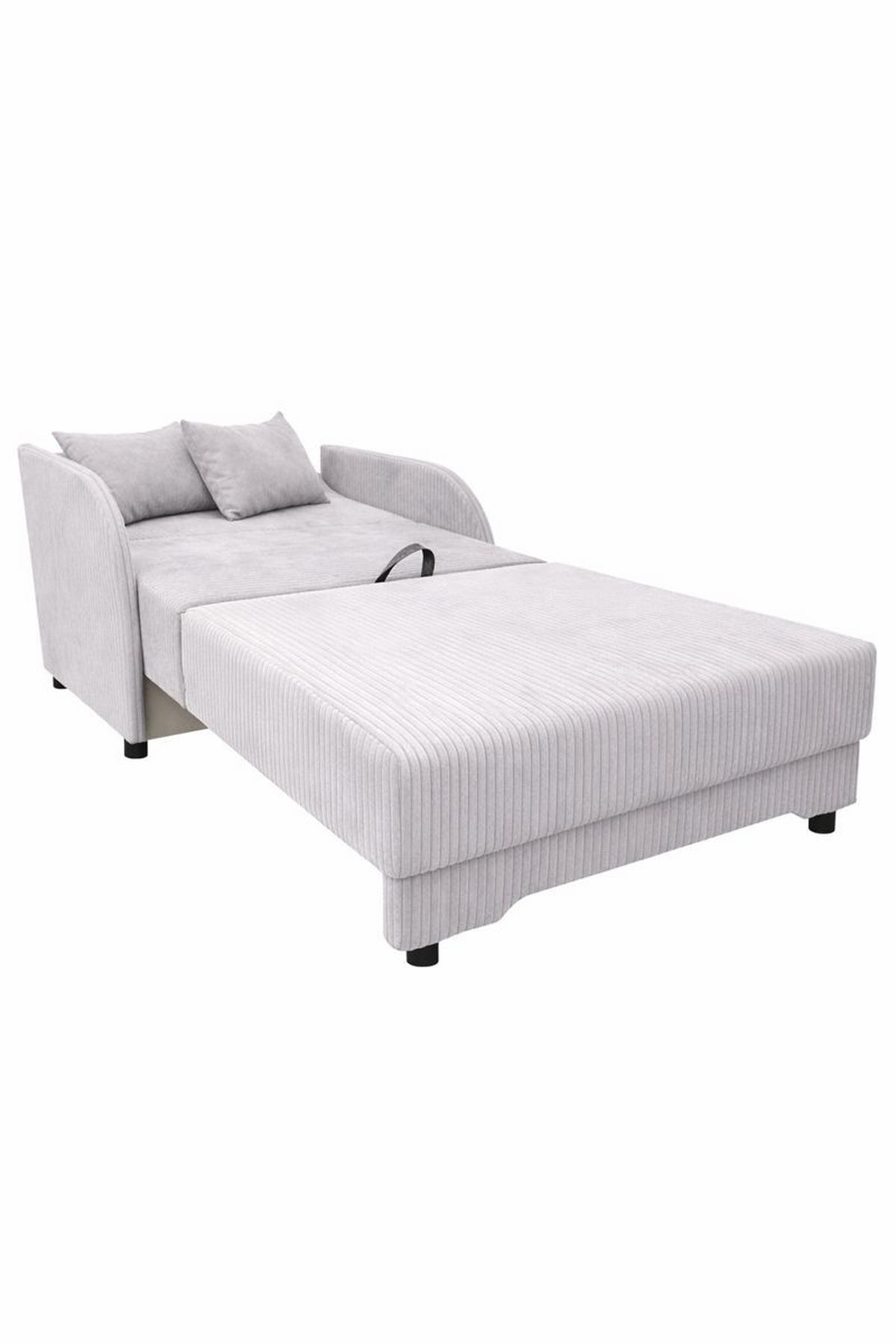 BETTSOFA TIGO Beige Velours-Stoff mit Schlaffunktion - Beige, Textil (105/88/90cm) - MASSENO