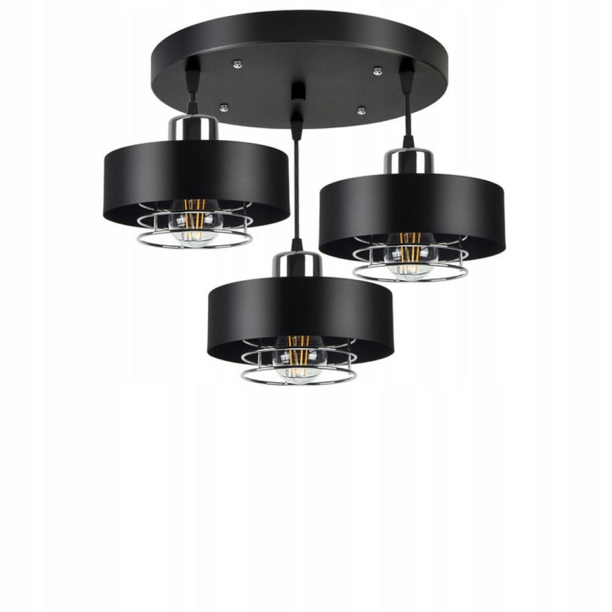 PENDELLEUCHTE EDISON - Silberfarben/Schwarz, Metall (42/42/70cm) - kiki design