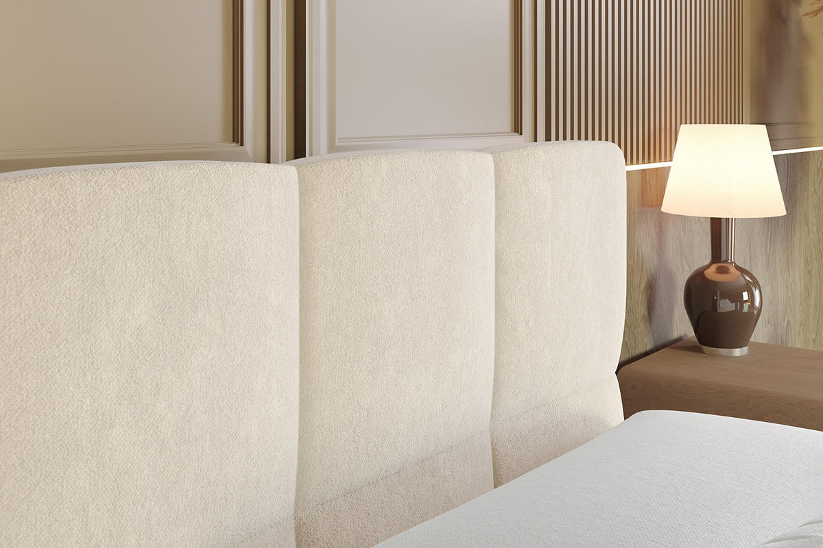 BOXBETT mit Matratze H4 und Lattenrost - LIRO-Z - 120x200 - Beige Monolith - Beige, Holzwerkstoff (120/200cm) - ALTDECOR