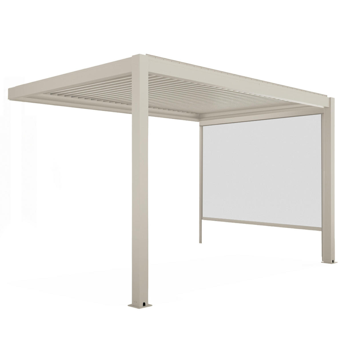 PERGOLA 3x4 m mit 1 Markise, Cremefarbe - Beige, Metall (281/257/403cm) - Oviala