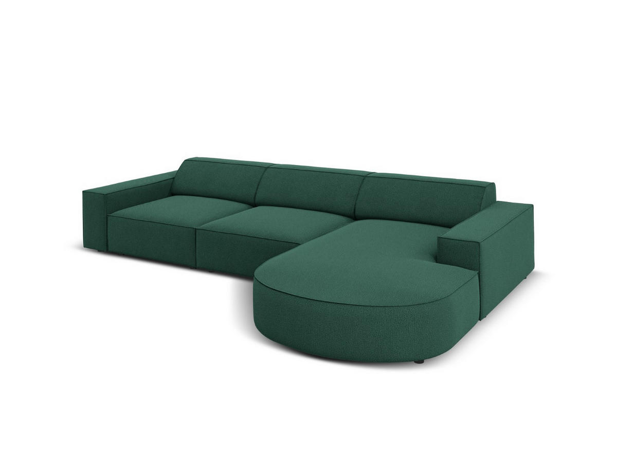 ECKSOFA rechts Jodie aus strukturiertem Stoff grün 4 Sitzplätze - Grün, Textil (166/284cm) - Micadoni