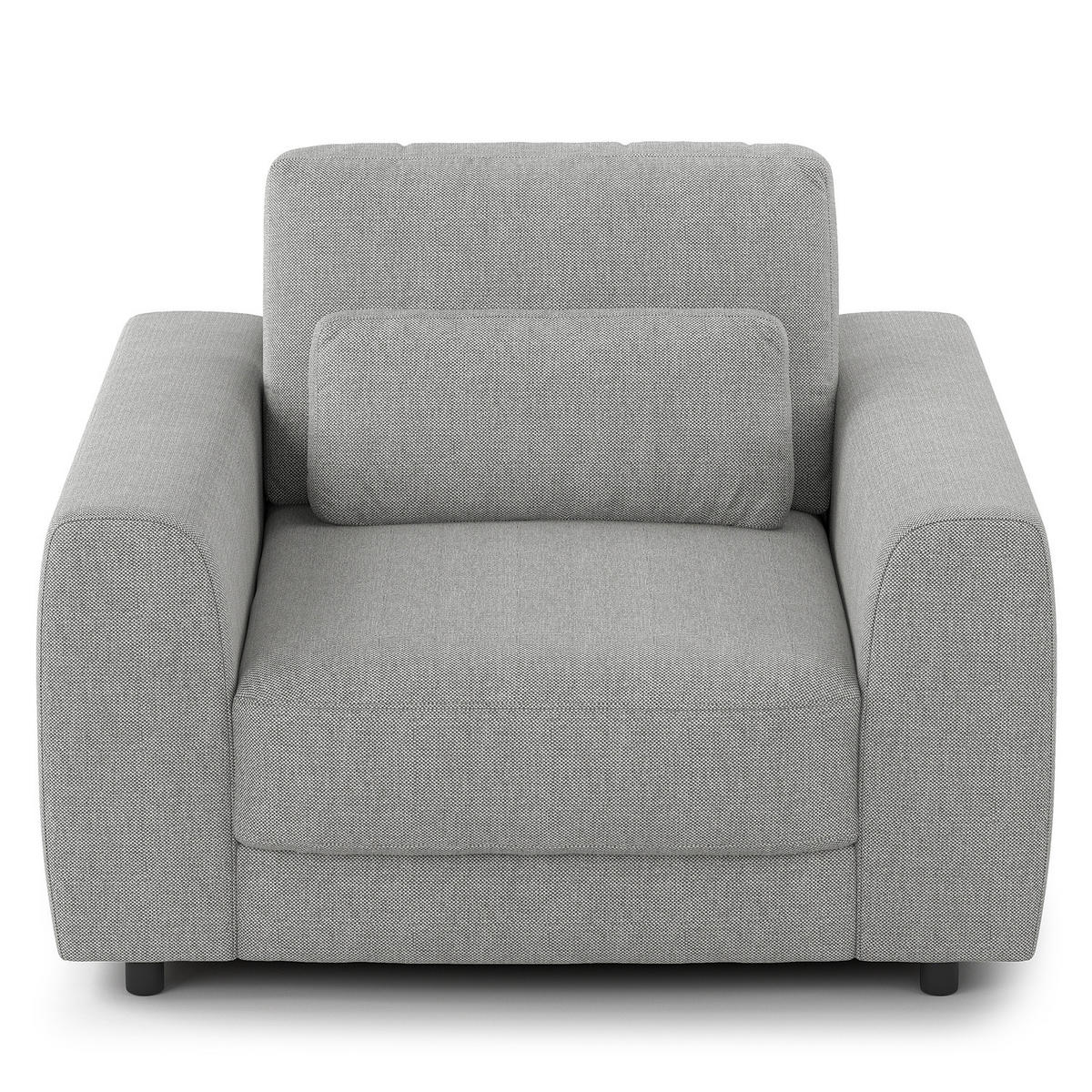 SESSEL - Schwarz/Grau, Kunststoff/Textil (116/80/117cm) - home24