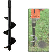 BOHRER – Edelstahl – für Tiefbohrungen und Aushubarbeiten, 30 x 10 cm - Schwarz, Metall (30/10/10cm) - DCA