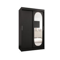 SCHWEBETÜRENSCHRANK 200/120/62 2-türig - Silberfarben/Schwarz, Holz (120/200/62cm) - MÖBEL KRYSPOL