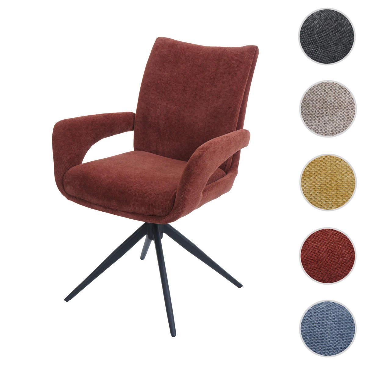 ESSZIMMERSTUHL Rotbraun - Rotbraun, Textil (60/90/60cm) - MCW