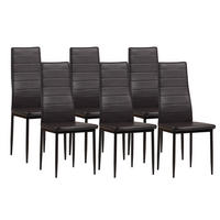 STUHL MILANO Lederimitat Metallbeine 6er Set Braun - Braun, Kunststoff/Metall (42/98/43cm) - Albatros