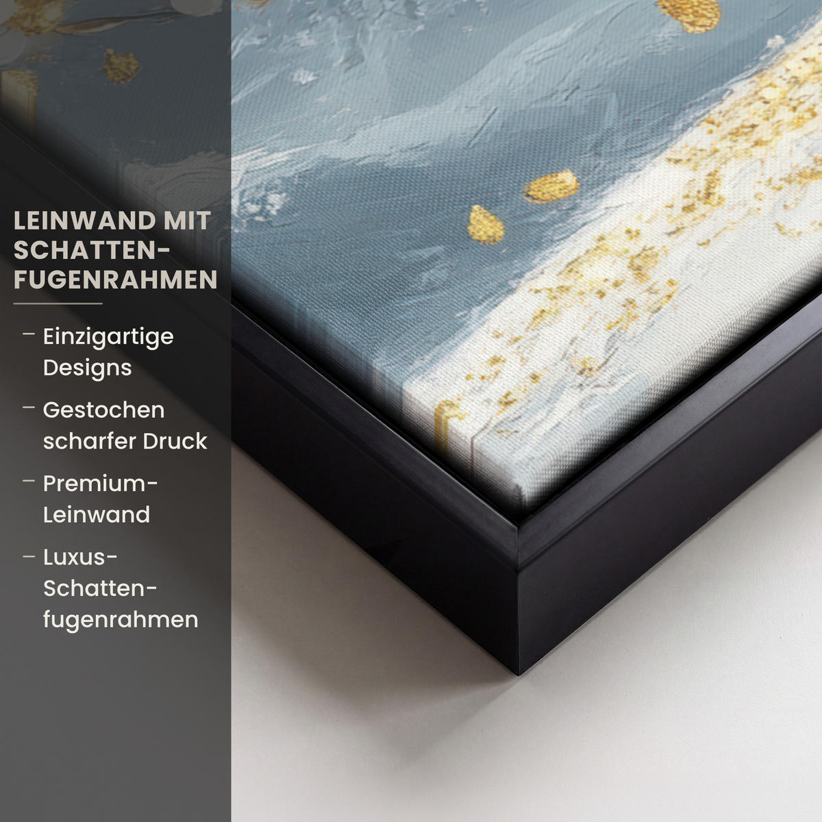 LEINWAND Bilder mit Rahmen - Baum - Winter - Baum des Lebens - Modern - Gold - 80x60 - Goldfarben, Textil (80/60cm) - MuchoWow