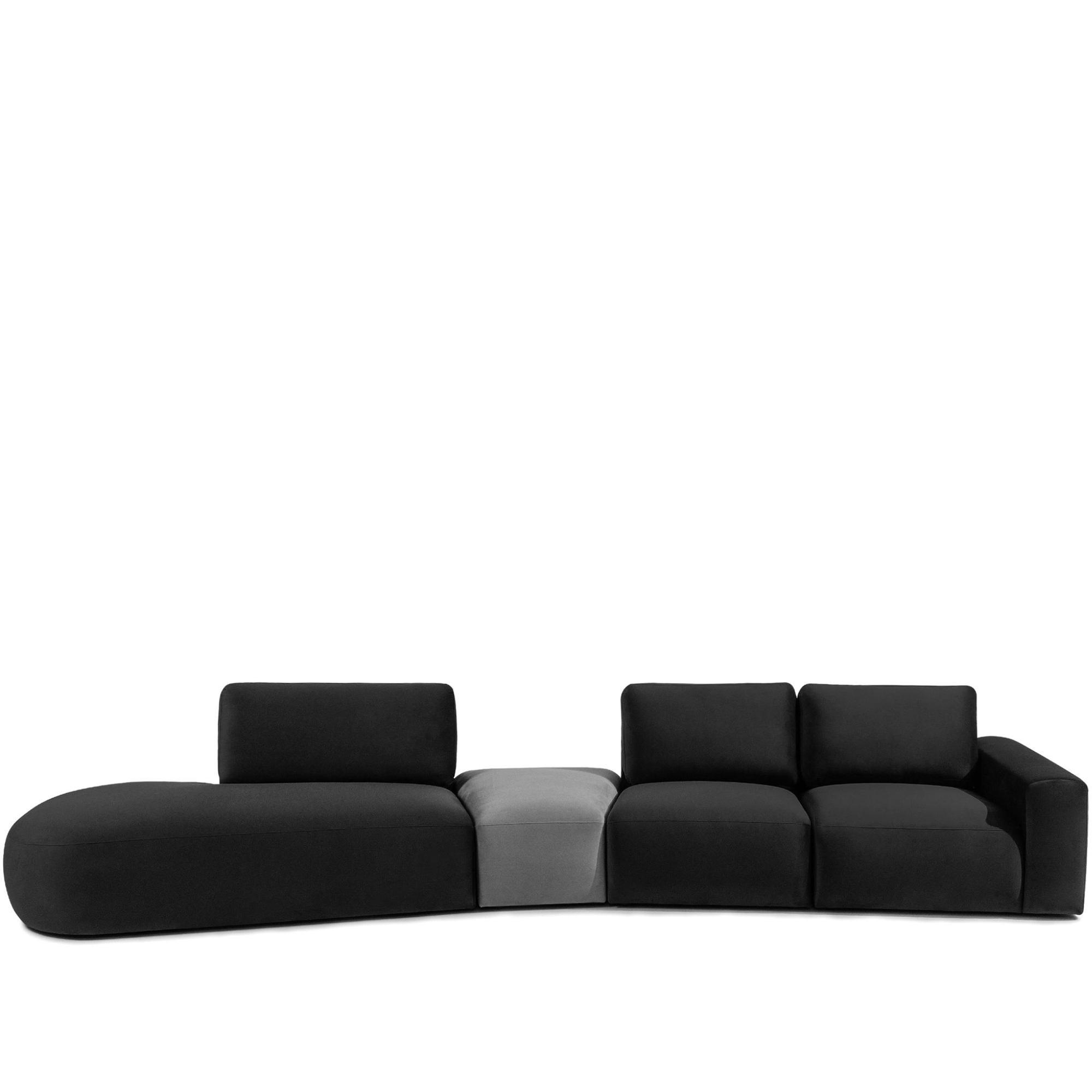 5-SITZER ECKSOFA ZUCCO Velour links, Dunkelgrau - Dunkelgrau, Textil (430/84/105cm) - KONSIMO®