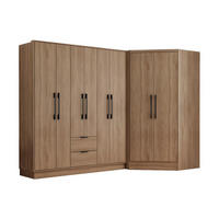 KLEIDERSCHRANK - 263.5 cm x 101.5 cm - Holz, Platte - Naturfarben Hell - FEOVA - Naturfarben, Holz (263.5/182/101.5cm) - Vente-Unique