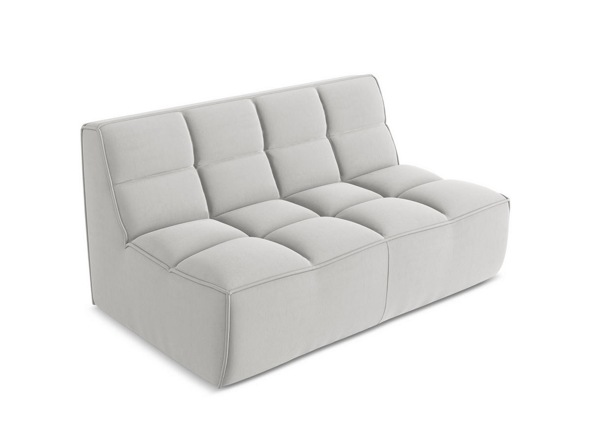 2-SITZER-SOFA Samt Stoff Grau - Silberfarben/Schwarz, Kunststoff/Textil (160/75/93cm) - Makamii
