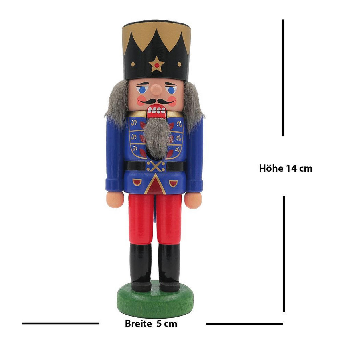 NUSSKNACKER 13 cm König dunkelblau - Multicolor, Metall (0.1/15/0.1cm)