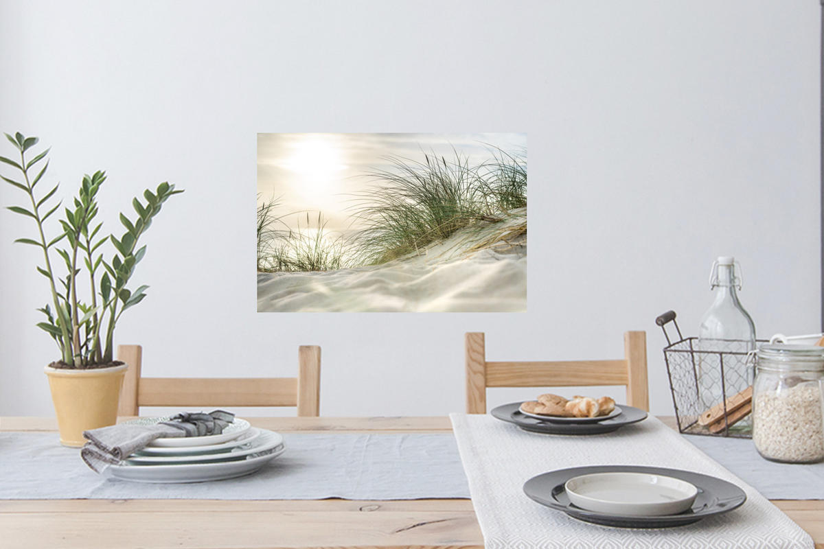 WANDTATTOO Dünen - Strand - Schlewswig-Holstein - Wattenmeer 60x40 cm - Creme, Kunststoff (60/40/0.1cm) - MuchoWow
