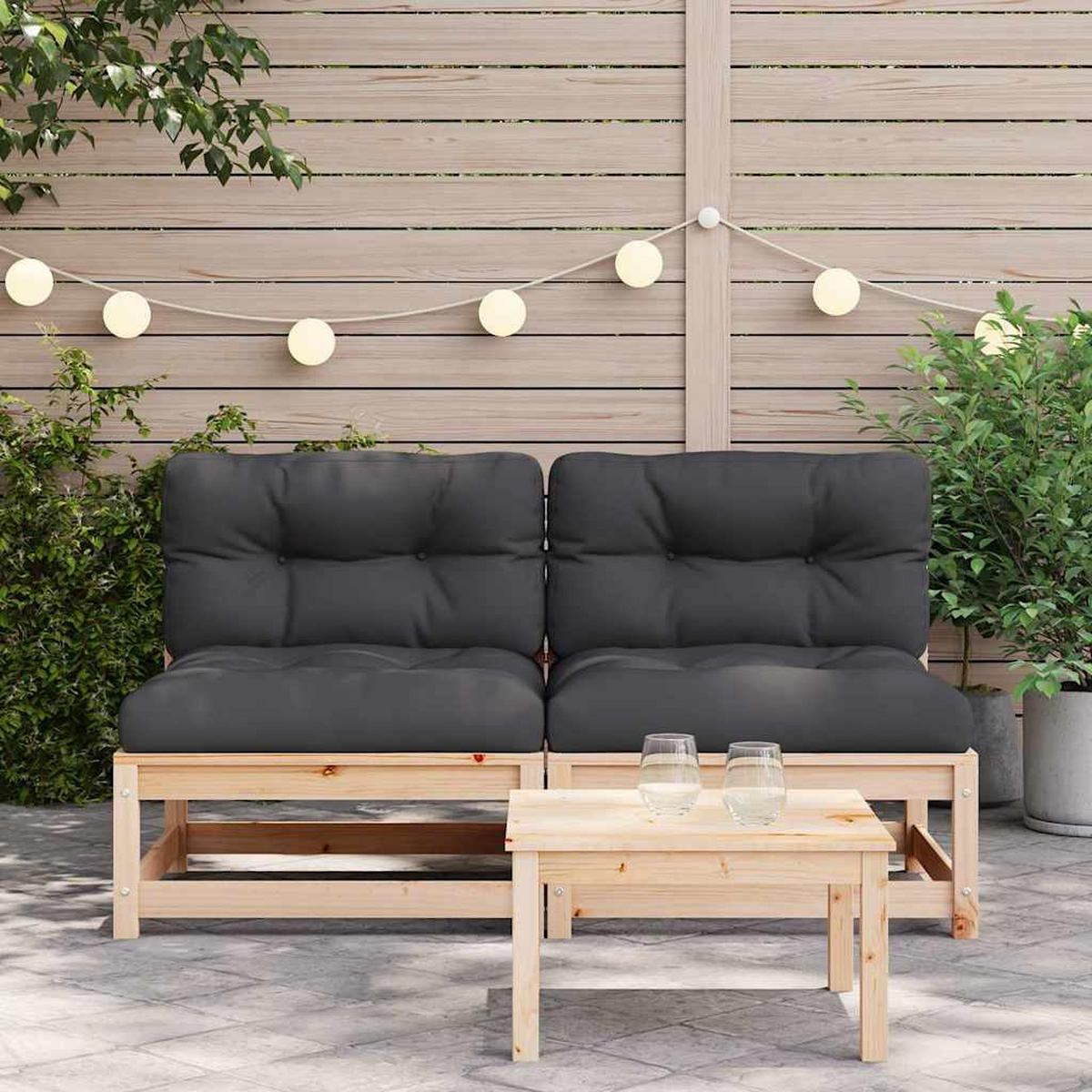 GARTENSOFA BYZAD 70/67/70 cm （2-SITZER） - Braun, Holz (70/67/70cm) - ZMH