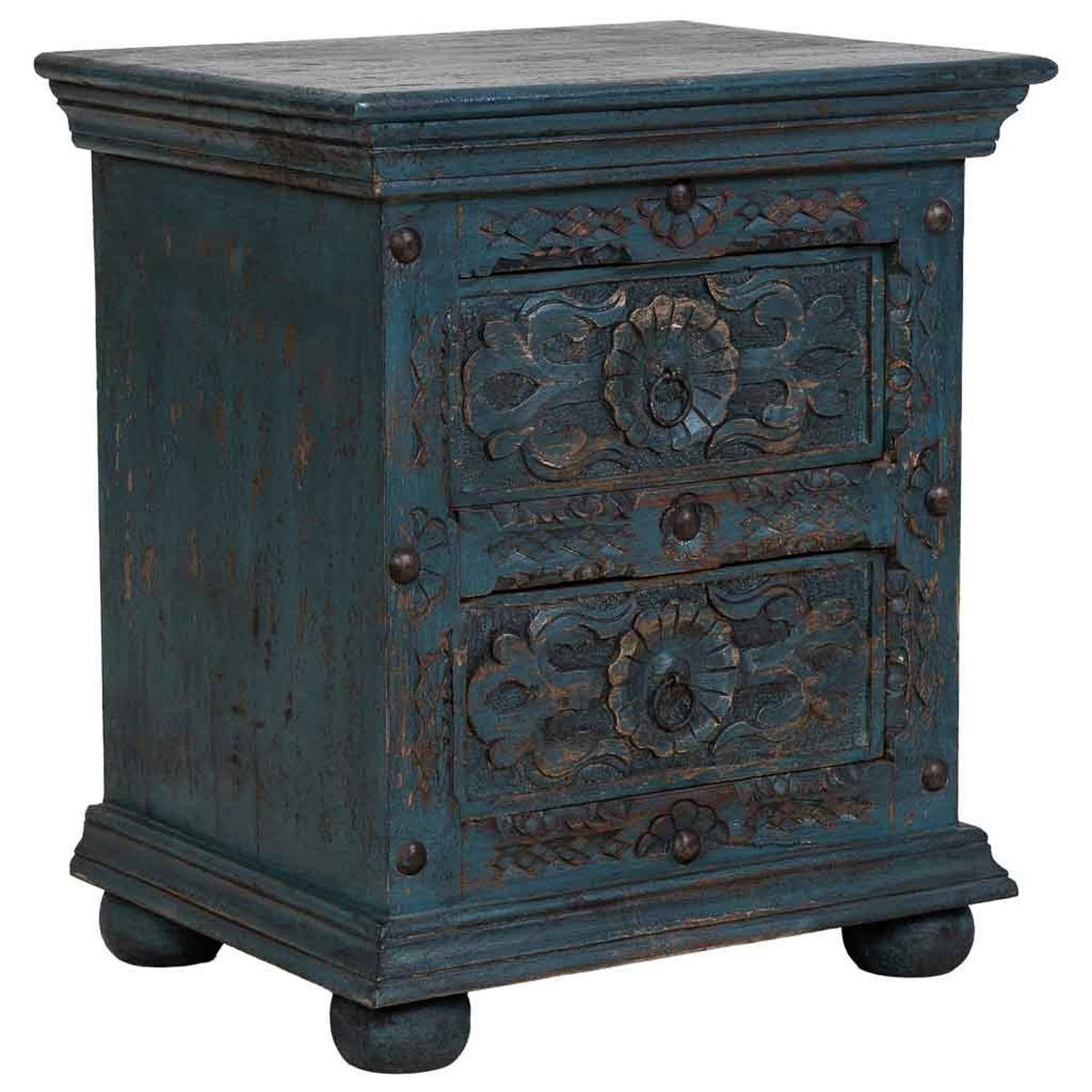 NACHTTISCH aus holz 50x40x60cm - Blau, Holz (50/60/40cm) - Wanderlust