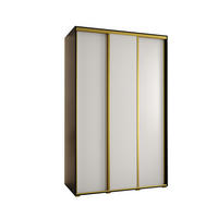 SCHWEBETÜRENSCHRANK 235,2/150/60 3-türig - Goldfarben/Schwarz, Holz/Metall (150/235/60cm) - Abiks Möbel