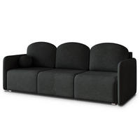 BETTSOFA SUVI III NV Schwarz Geflochtener Stoff mit Schlaffunktion - Schwarz, Textil (90/85/220cm) - MASSENO