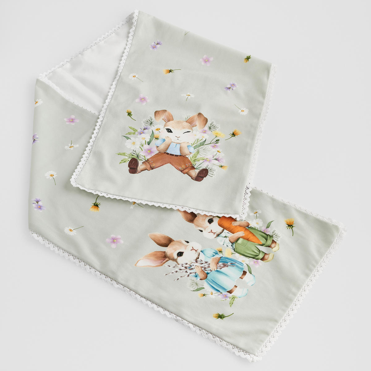 TISCHLÄUFER Emi - Hellgrün, Textil (180/35/1cm) - home&you