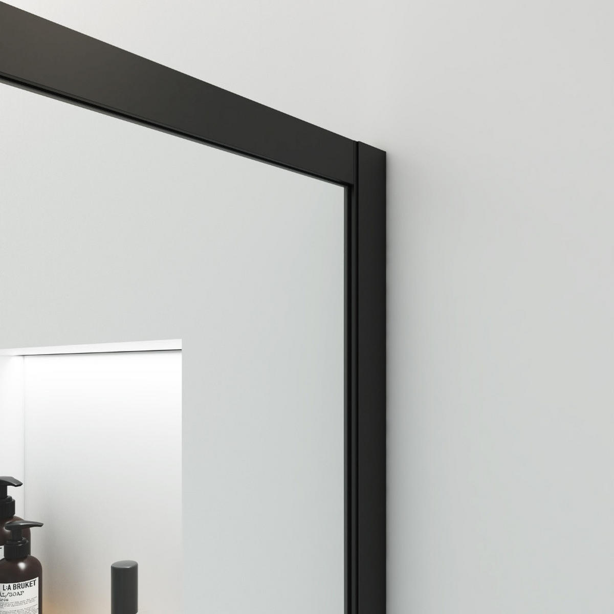 DUSCHABTRENNUNG BAKI - 90 x 200 cm - Schwarz, Glas/Metall (90/200cm) - Home Deluxe