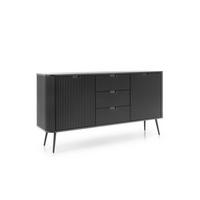 SIDEBOARD ZOVA Schwarz 168x39x87 cm - Schwarz, Holzwerkstoff (168/87/39cm) - FURNLUX