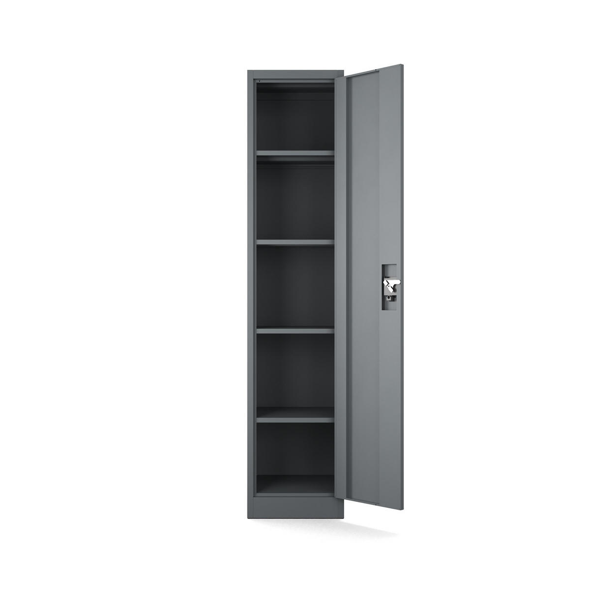 AKTENSCHRANK mit 4 Einlegeböden Anthrazit Stahl 40x185x45cm - Anthrazit, Metall (40/185/45cm) - Muralo