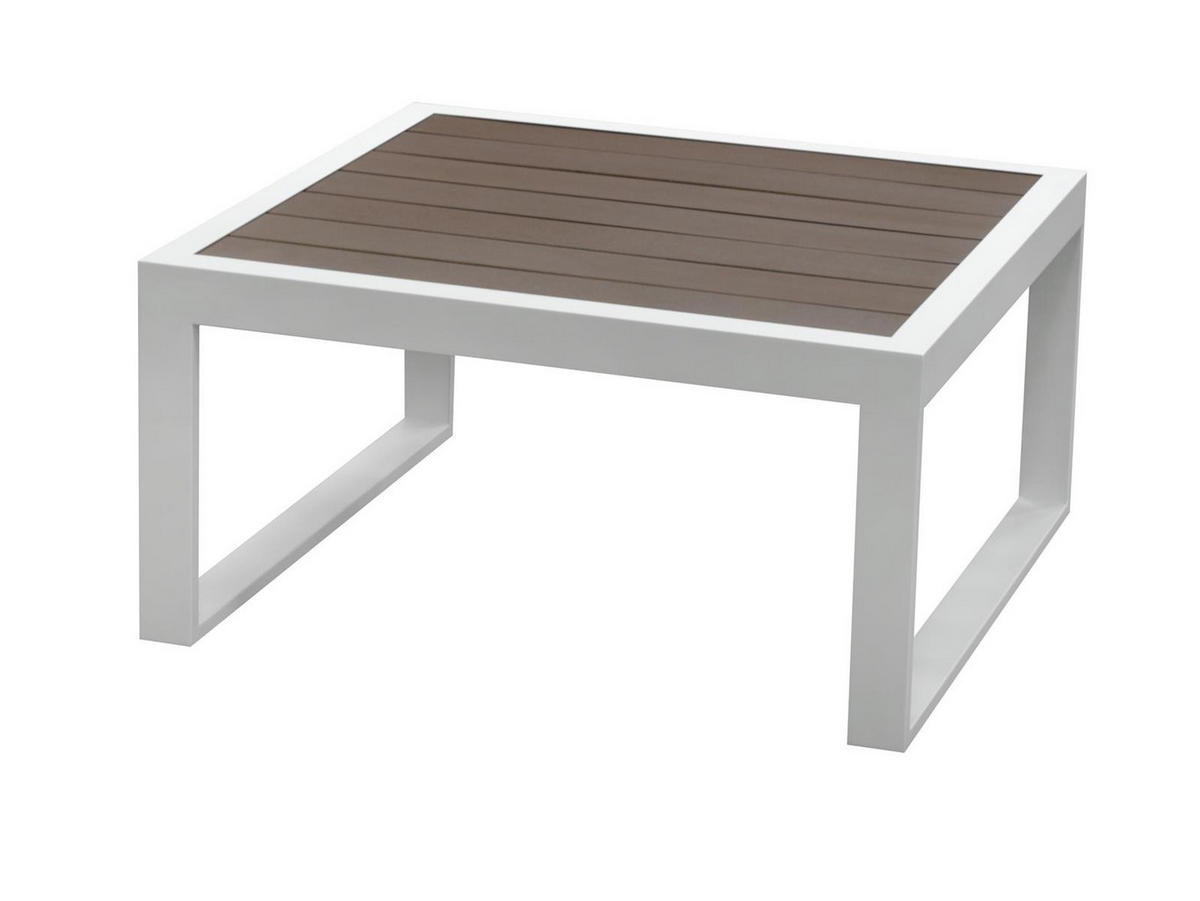 GARTEN-ECKLOUNGE Lusso Weiß Aluminium für 5 Personen - Weiß, Kunststoff - Green Spirit