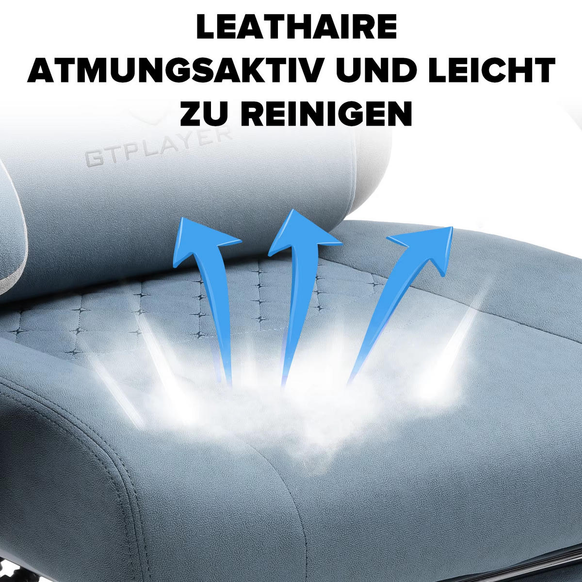 GAMINGSTUHL Stoff mit Federsitz Ergonomisch Blau - Blau, Metall (54/135/50cm) - Kaket