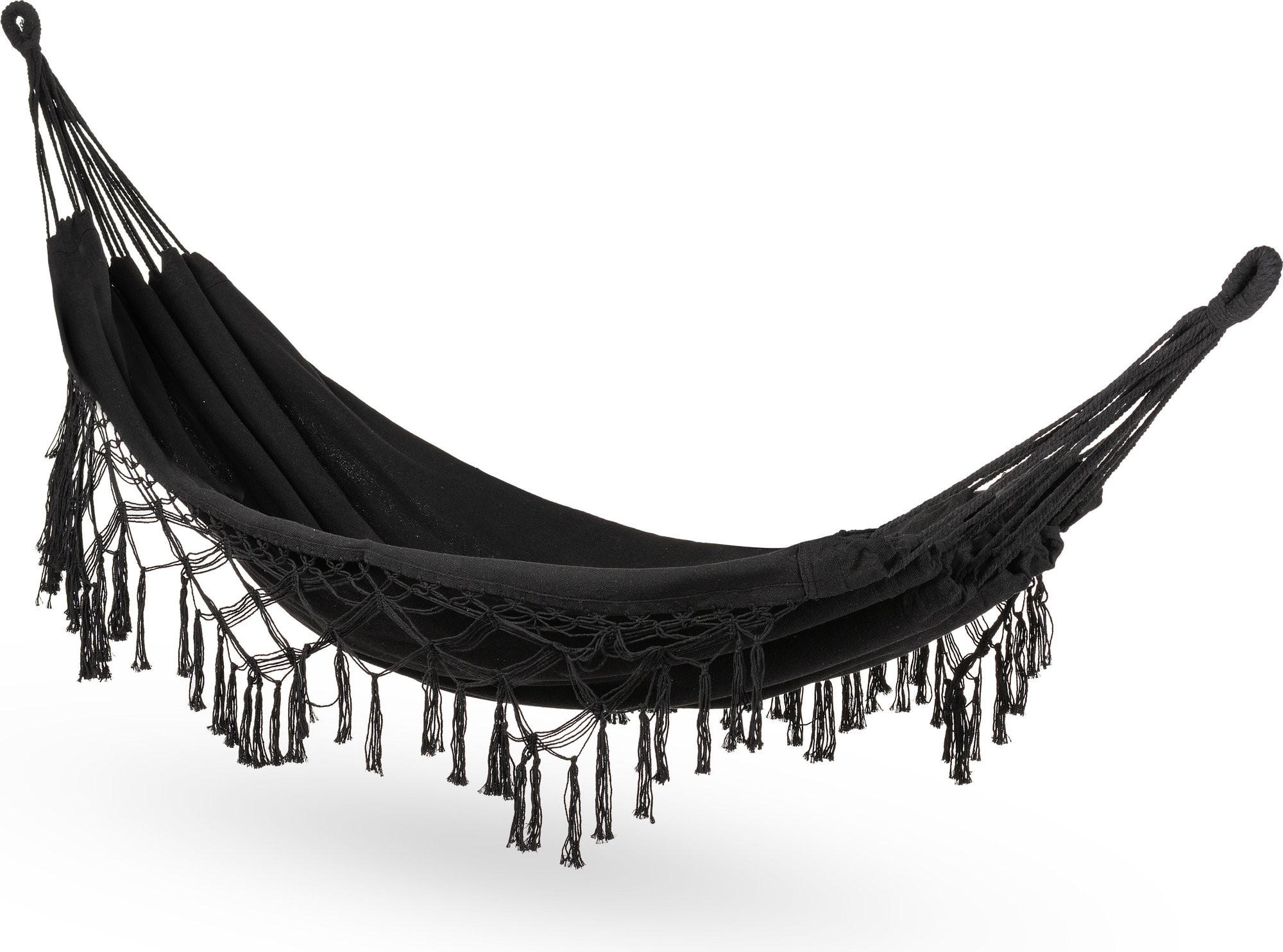 HÄNGEMATTE 200/150 cm, bis 200 kg - Schwarz, Textil (150/1/200cm) - Outtec