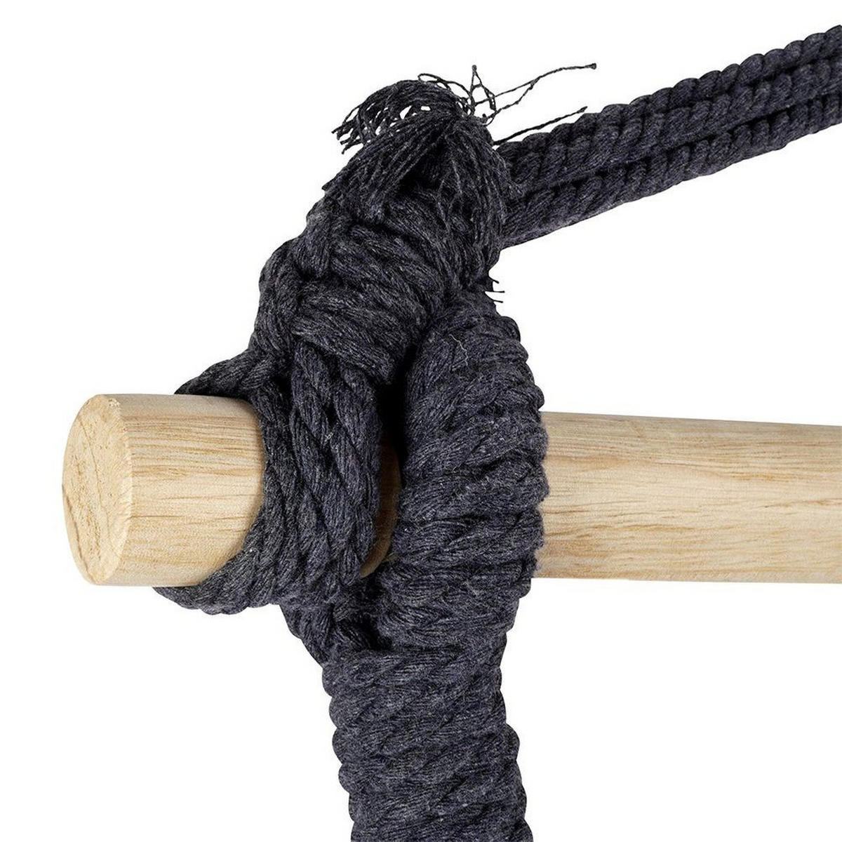 HÄNGESESSEL inkl. Kissen 90 cm Holzstab Dunkelgrau - Dunkelgrau, Textil (90/130/100cm) - ProGarden