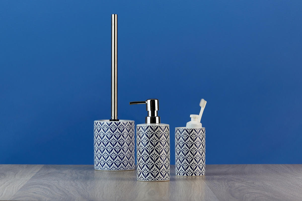 KERAMIKBECHER für Zahnbürsten Lorca 6,5/6,5/11 cm - Blau, Keramik (6.5/11/6.5cm) - Wenko